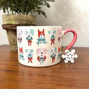 CHRISTMAS HOLIDAY WINTER DOGS + SCARVES COFFEE SOUP MUG NOVELTY GIFT LARGE 20 oz